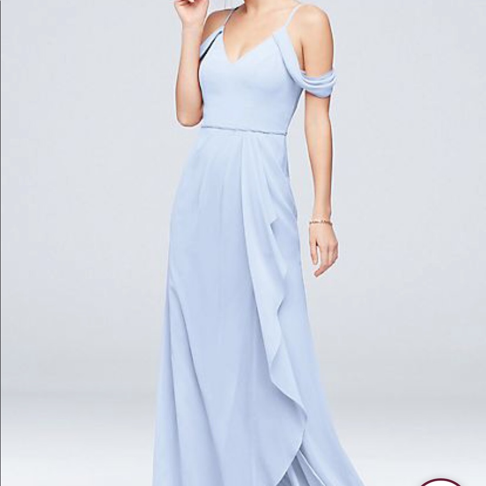 Off the shoulder bridesmaid dress